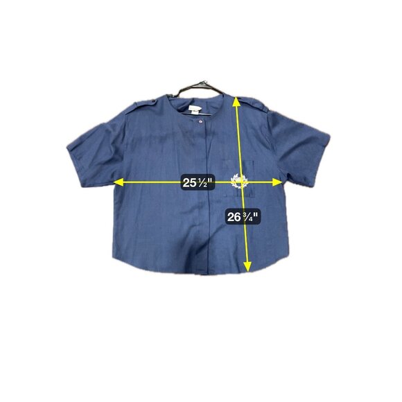 Vintage Lady 12 West Blue 2 Piece Shirt Skirt Set Blue Plus Size Retro Classic - Picture 15 of 16